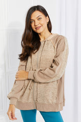 Petal Dew Rather Be Home Heathered Zip-Up Hoodie Ins Street